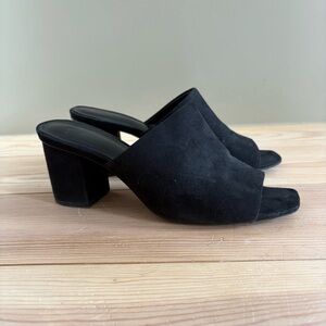 Zara Black Suede Look Mules